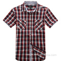 Summer Breathable Checked Short Sleeves Mens Shirt